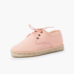 Scarpe Blucher lino suola espadrilla Salmone