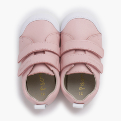 Sneakers morbide in pelle con doppia chiusura a strappo Rosa