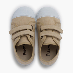 Morbide sneakers eco canvas chiusura a strappo Beige