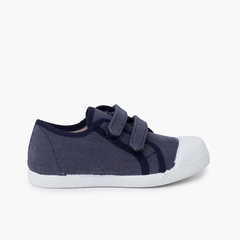 Morbide sneakers eco canvas chiusura a strappo Blu