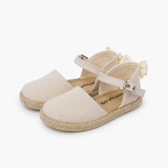 Espadrillas cerimonia fiocco posteriore gros-grain Ecru