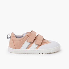 Sneakers Blanditos bande laterali taglie grandi Rosa e Bianco