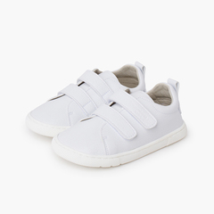 Sneakers barefoot scolastiche doppio strappo Bianco