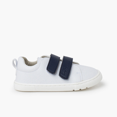 Sneakers barefoot strisce strappo intercambiabili Bianco e Blu