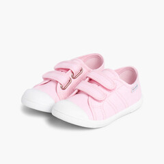 Scarpe Bambini tela chiusura a strappo Rosa