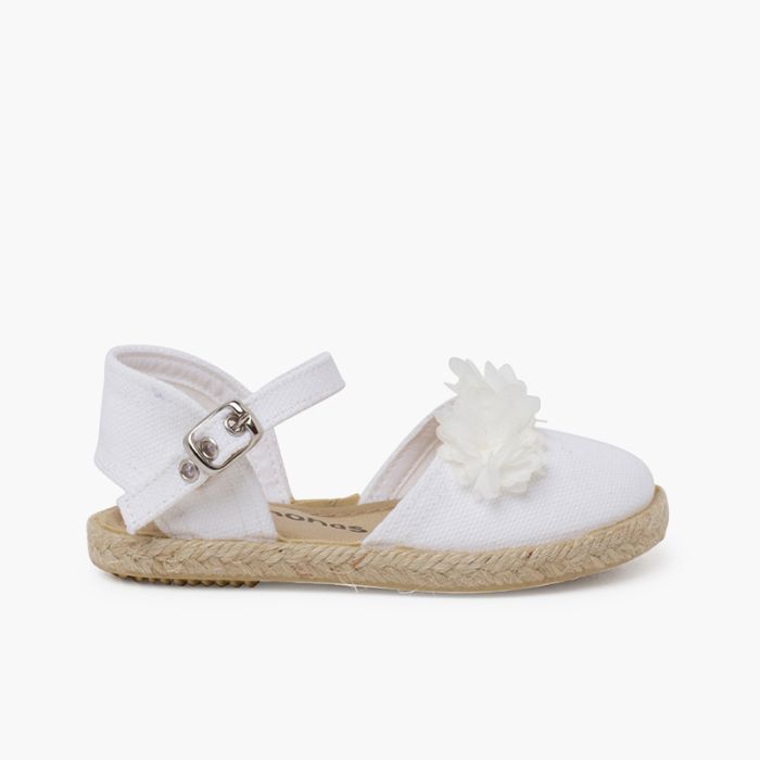 Espadrillas cerimonia fiori organza